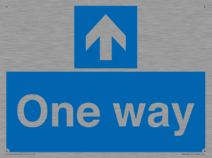 One way with up directional arrow